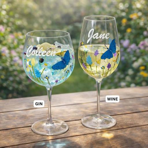 Buy & Sell Sidcup Bexley - Photos for Hand Painted Butterfly Garden Glassware