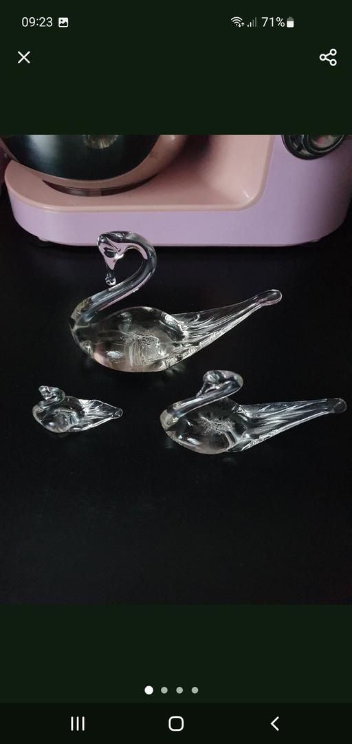 Buy & Sell Upper Gornal Dudley - Photos for vintage glass Swan ornament set x 3
