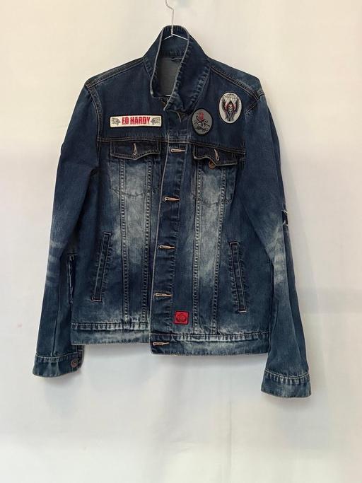 Buy & Sell Canonbury North London - Photos for Ed Hardy (L) Denim Jacket y2k Patch Badge Log