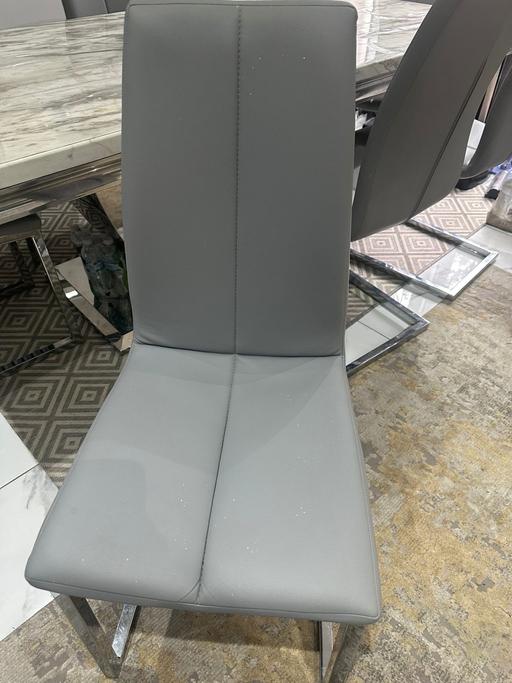 Buy & Sell Plaistow East London - Photos for 8 grey dining chairs + free chair covers