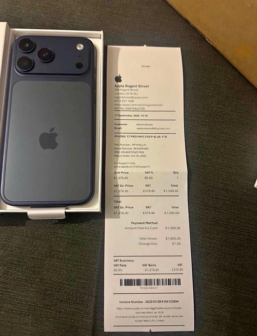 Buy & Sell Tulse Hill South East London - Photos for iPhone 17 pro max 256GB - Deep Blue