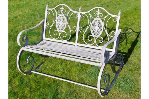 Buy & Sell New Malden Kingston upon Thames - Photos for Metal Garden Rocking Bench - Grey, New