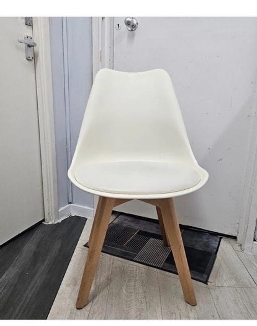 Buy & Sell Waddon South East London - Photos for White Chair with Eiffel-Style Wooden Legs