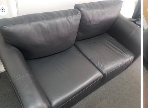Buy & Sell Waddon South East London - Photos for Black Real Genuine 2/3 seater Leather sofa