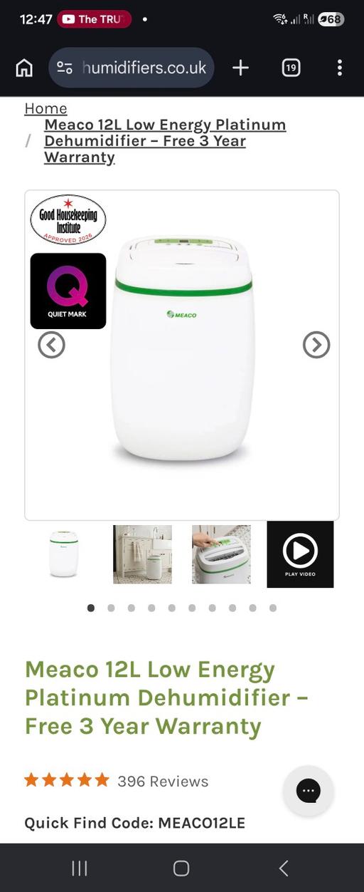 Buy & Sell Noel Park North London - Photos for Meaco 12L Hepa filter lowenergy dehumidifier