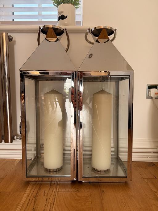 Buy & Sell Boxted Colchester - Photos for 2 Silver candles lanterns with candles