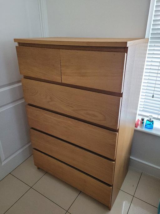 Buy & Sell Lyng Sandwell - Photos for Ikea Malm (Oak finish) Chest of Drawers