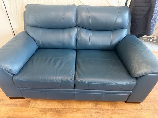 Buy & Sell Aigburth Liverpool - Photos for 2 & 3 seater blue leather sofa