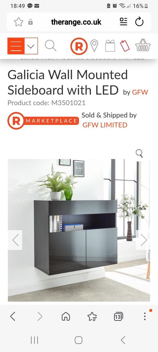 Buy & Sell High Green Sheffield - Photos for GFW GALICIA wall sideboard