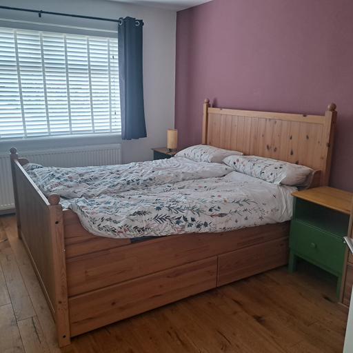 Buy & Sell Lancaster City Centre Lancaster - Photos for KEA HURDAL Solid Wood King Size Bed Frame + 2