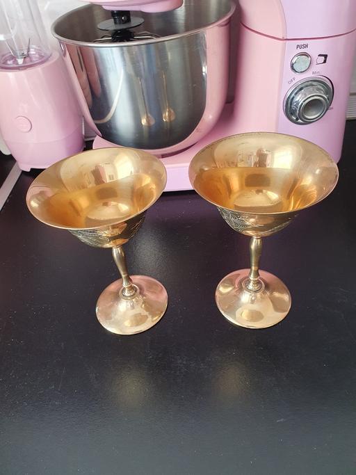 Buy & Sell Lower Gornal Dudley - Photos for pair vintage brass etched goblets