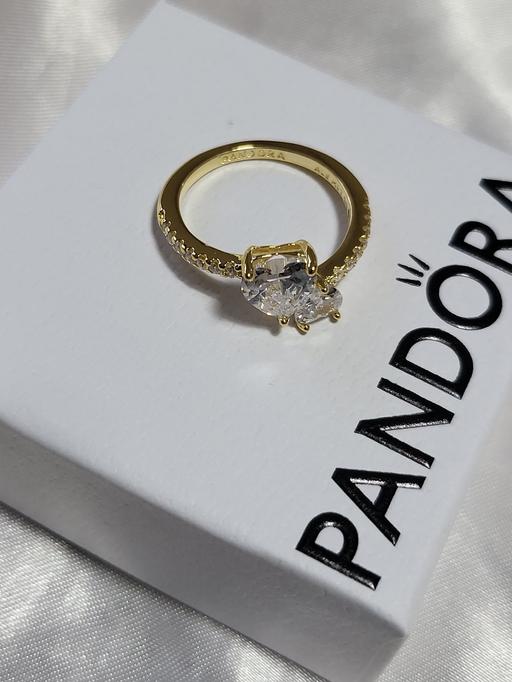  — Pandora.  Double heart ring.  Size 54