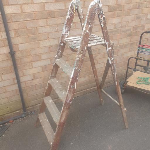 Buy & Sell Pensnett Dudley - Photos for 55 inch Tall , Wooden Step Ladder , Vintage ,