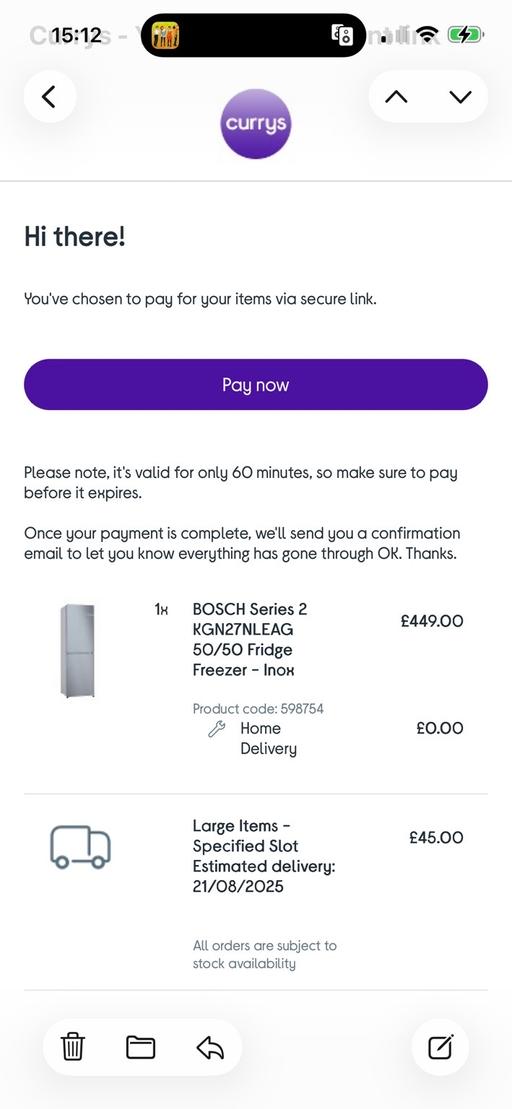 Buy & Sell Erith Bexley - Photos for Bosch fridge freezer