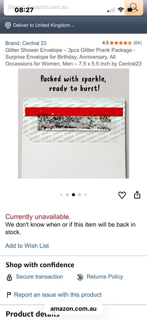 Buy & Sell Wednesfield Wolverhampton - Photos for New confetti glitter envelopes joke