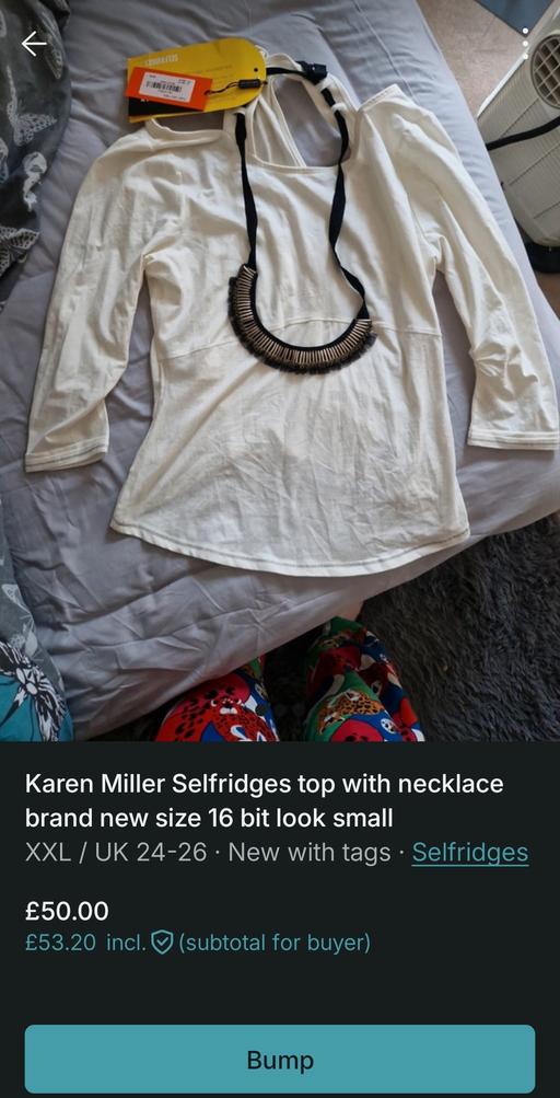 Buy & Sell Burcott Buckinghamshire - Photos for selfridges top with necklace size 16 new