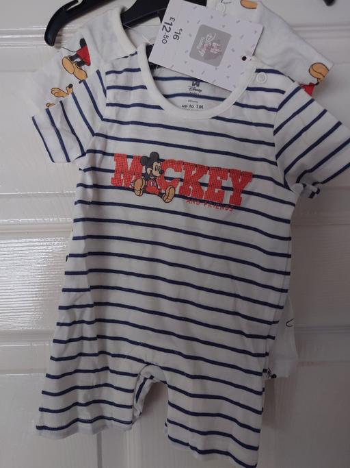  — Baby boys 2 Mickey Mouse rompers up to 1M