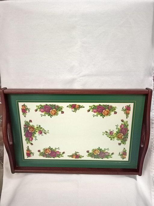 Buy & Sell Hall Green Birmingham - Photos for CLOVERLEAF 'OLD COUNTRY ROSES' BEECH TRAY.