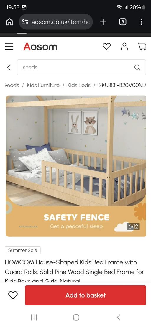 Buy & Sell Hurst Green Dudley - Photos for HOMCOM House-Shaped Kids Bed Frame
