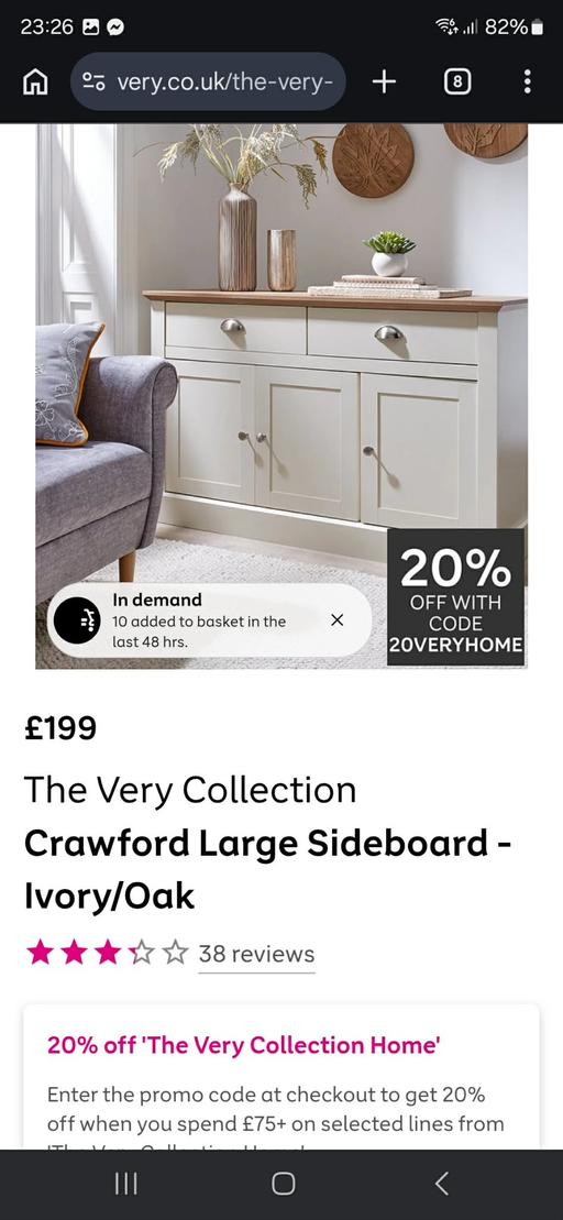 Buy & Sell Hurst Green Dudley - Photos for Crawford Large Sideboard - Ivory/Oak