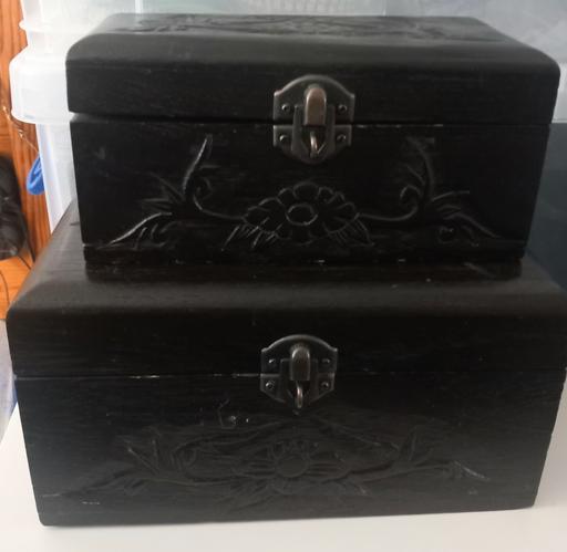 Buy & Sell Thatto Heath Saint Helens - Photos for 2 matching carved wooden storage boxes