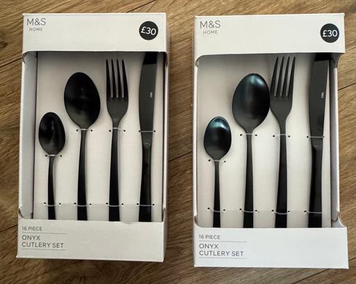 Buy & Sell Lees Oldham - Photos for 2×16 pieces M&S cutlery set onyx