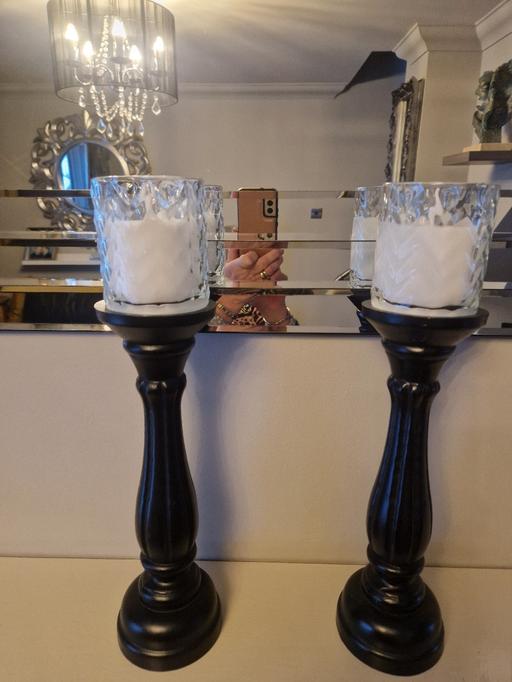 Buy & Sell Scholes Rotherham - Photos for Black candle sticks & new glass candles