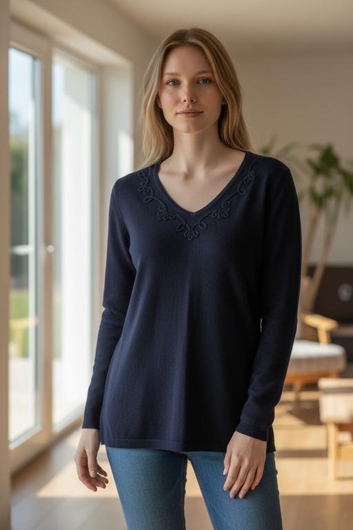 Buy & Sell South Elmsall Wakefield - Photos for Isla size 12 embroidered navy sweater