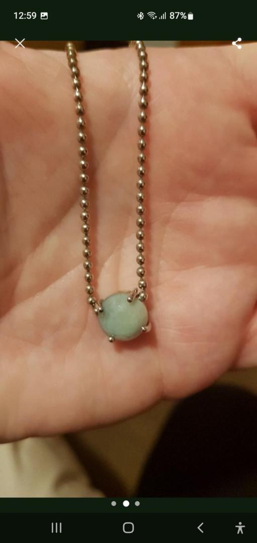 Buy & Sell Longley Sheffield - Photos for silver necklace with green pendant