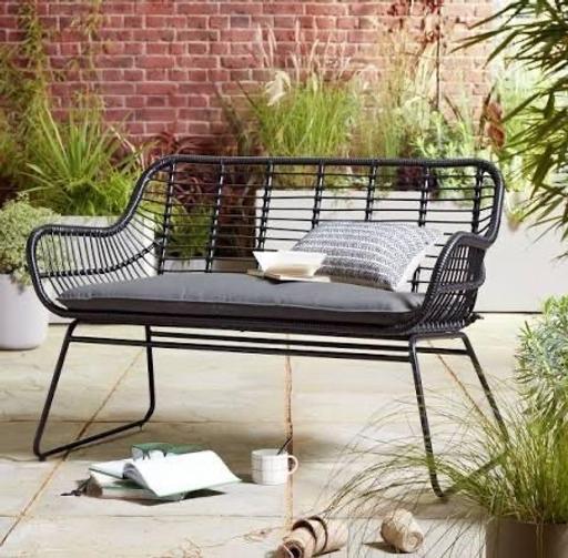 Buy & Sell Coventry City Centre Coventry - Photos for Ross Rattan Effect Garden Bench - Black