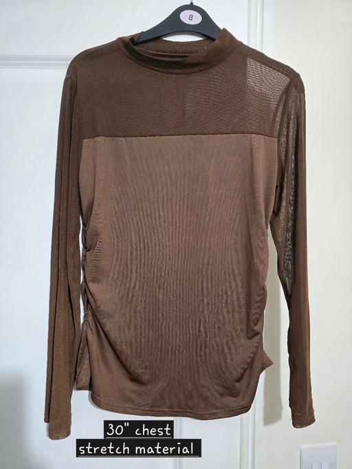 Buy & Sell Rowley Village Sandwell - Photos for Brown Mesh Block long sleeve top - large