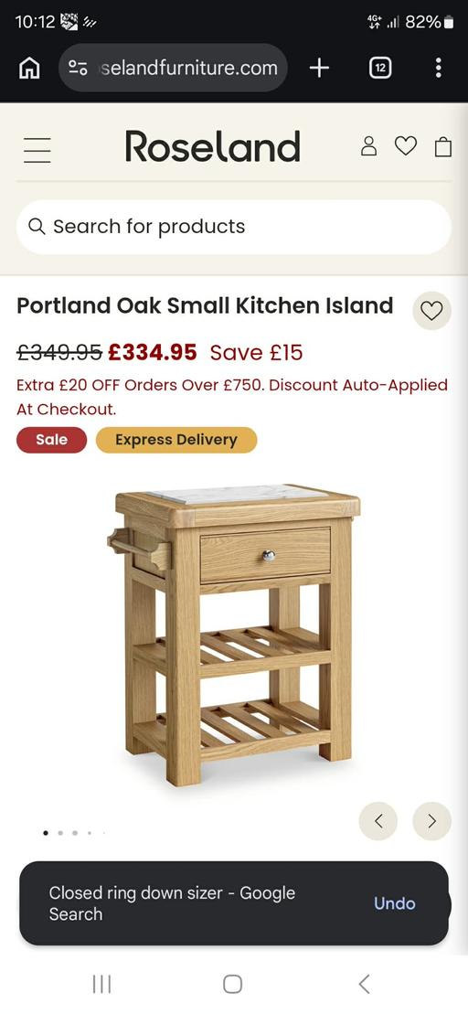 Buy & Sell Hurst Green Dudley - Photos for Portland Oak Small Kitchen Island