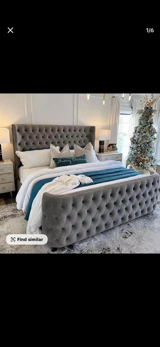 Buy & Sell Wigginton Tamworth - Photos for Grey luxury kingsize bed & mattress