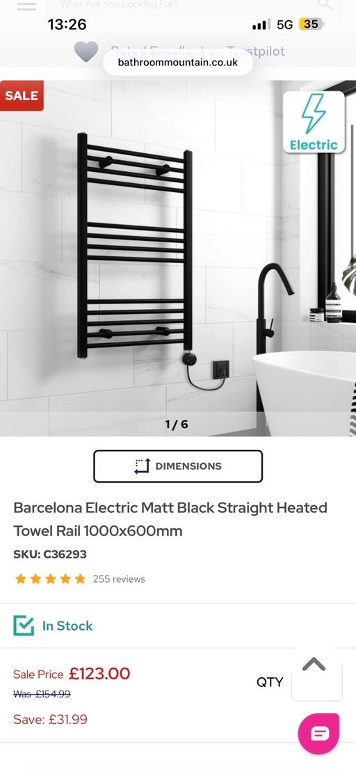 Buy & Sell North Sheen South West London - Photos for Bathroom Mountain Electric Heated Towel Rail