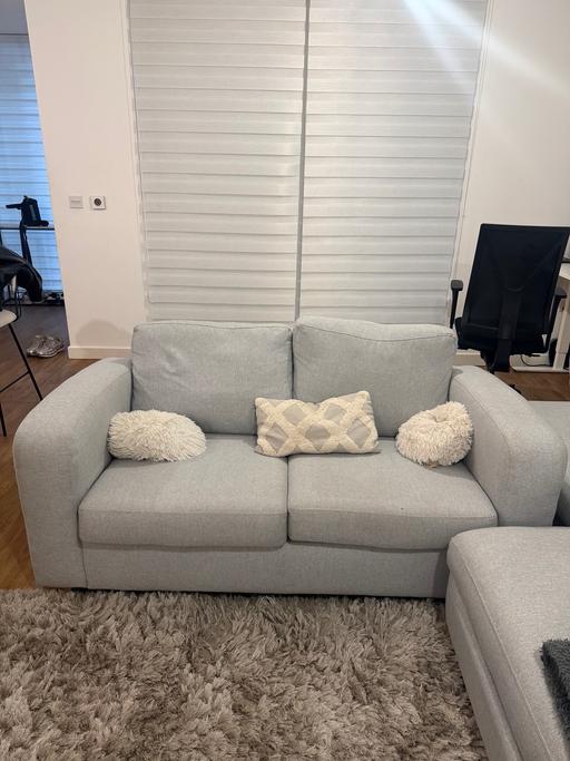 Buy & Sell Barking Barking and Dagenham - Photos for Modern Grey Fabric Sofa Set incl. footstool