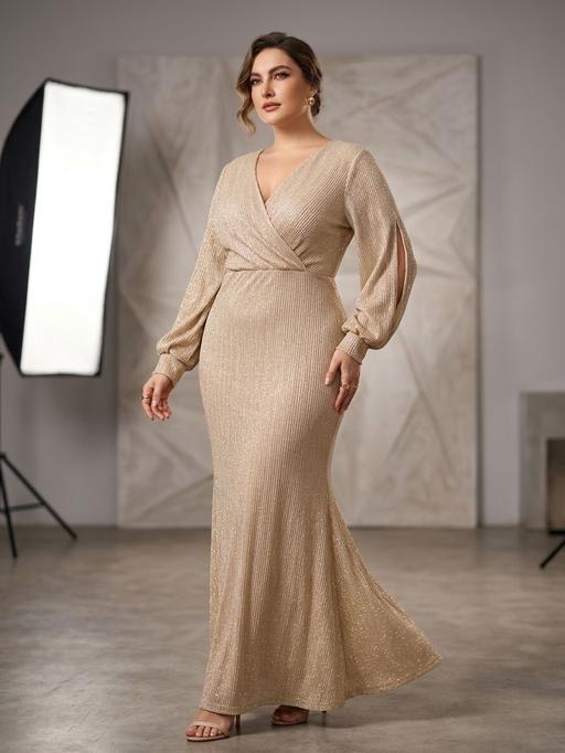  — Long sleeve apricot Aline dress 0015 22