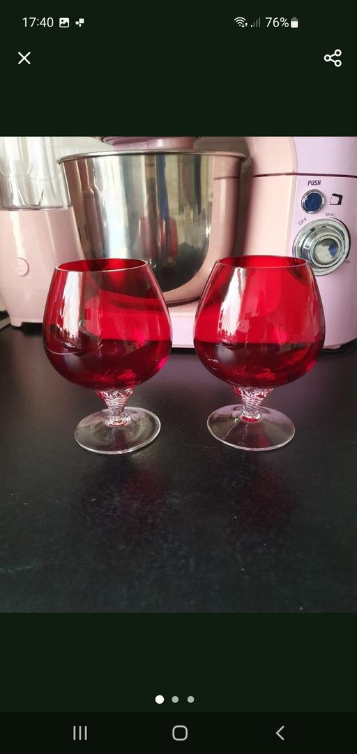 Buy & Sell Upper Gornal Dudley - Photos for pair vintage 1970s Ruby brandy glasses