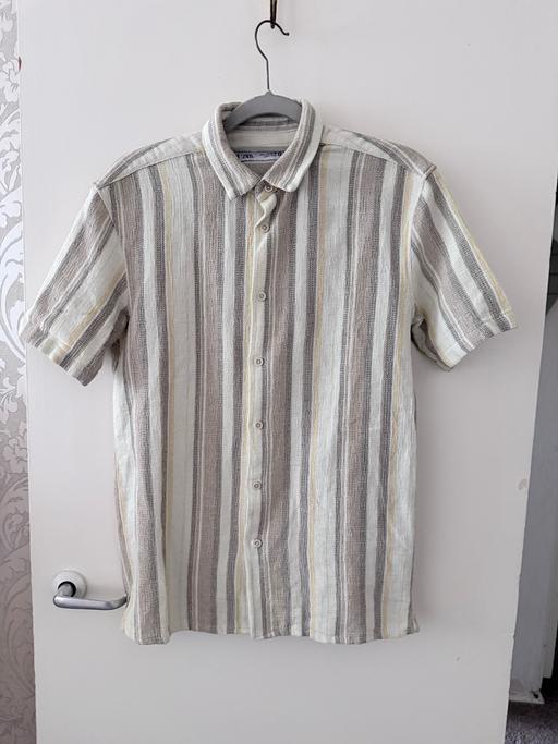  — Zara Striped Cabana Camp Shirt Size S