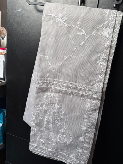  — Silver grey embroidered women dress