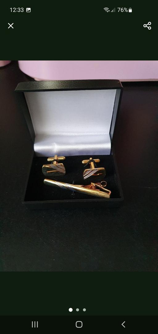  — men's tie clip & cufflinks gift set NEW