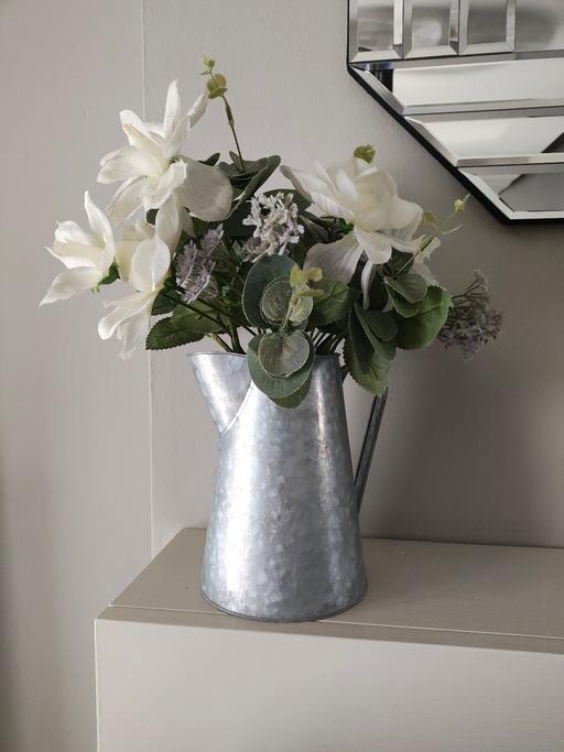 Buy & Sell Scholes Rotherham - Photos for Metal jug with artificial flowers