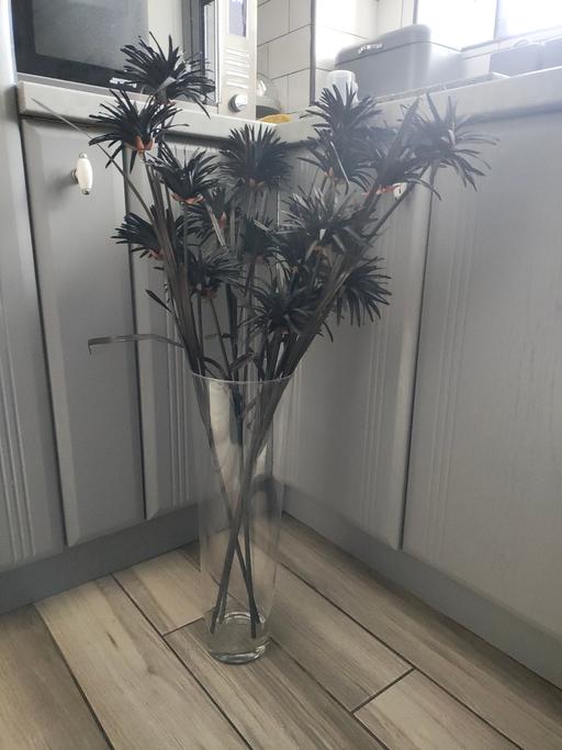 Buy & Sell Scholes Rotherham - Photos for A large glass vase with black flowers