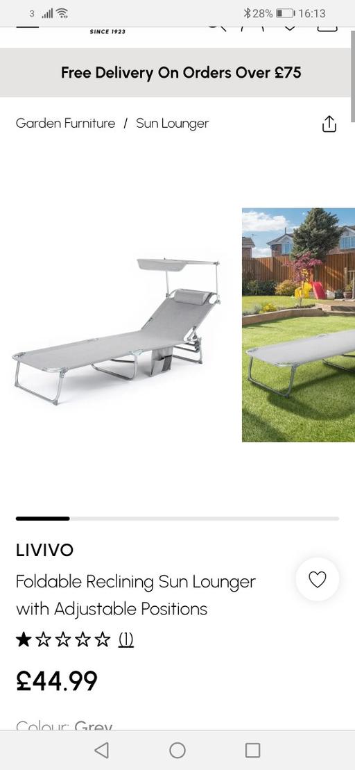 Buy & Sell Moseley Village Wolverhampton - Photos for New Livivo foldable sunlounger & sunshade