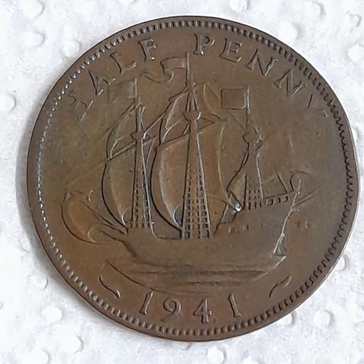 Buy & Sell Bamber Bridge South Ribble - Photos for OLD 1941 SHIP HALFPENNY COIN