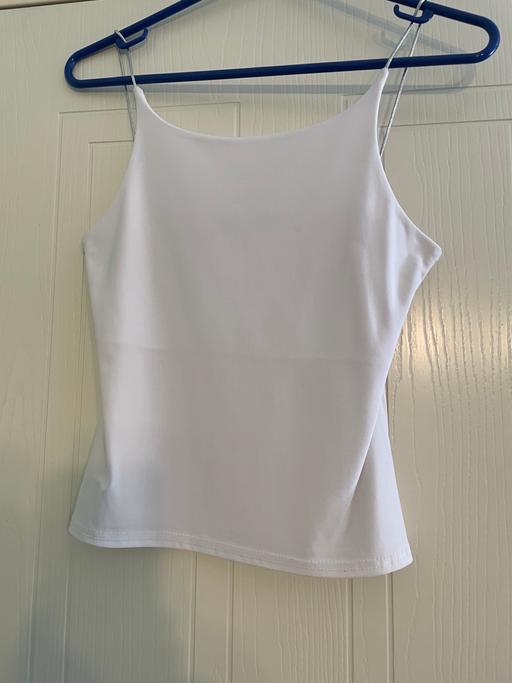 — White T Shirt with silver shoulder straps