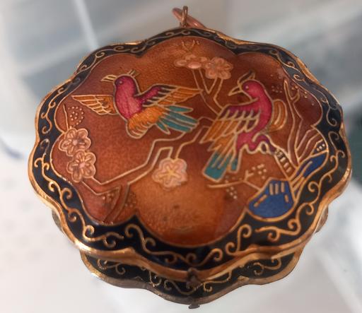  — Vintage chinese cloisonne birds pendant