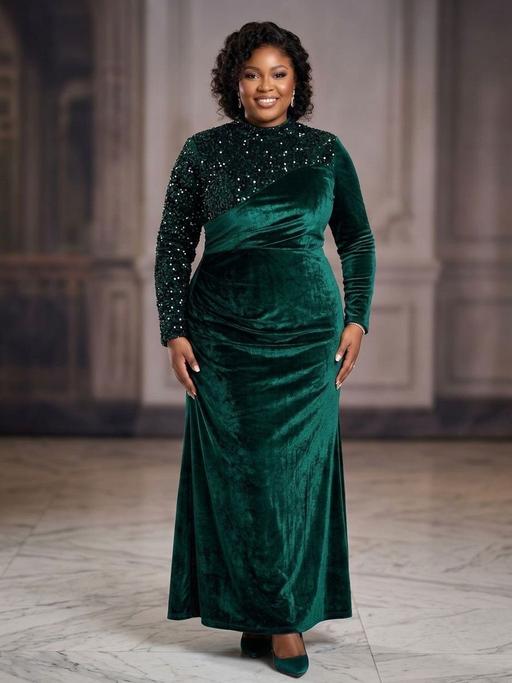  — Elegant velvet lady dress 0015 30