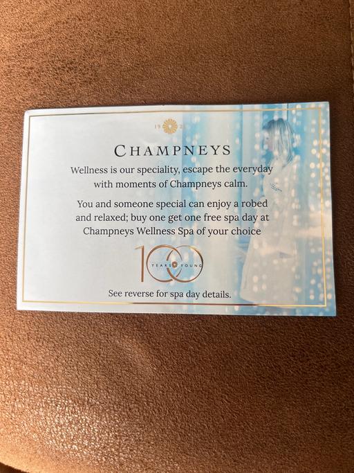  — Champneys BOGOF Spa Day Voucher