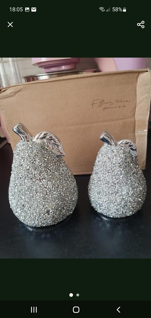 Buy & Sell Upper Gornal Dudley - Photos for silver bling pear ornament set x 2