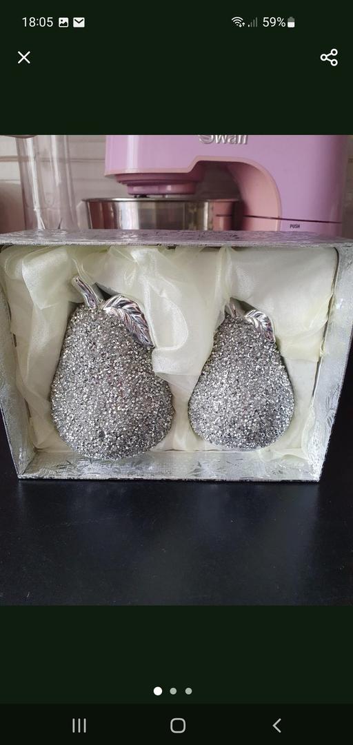 Buy & Sell Upper Gornal Dudley - Photos for silver bling pear ornament set x 2